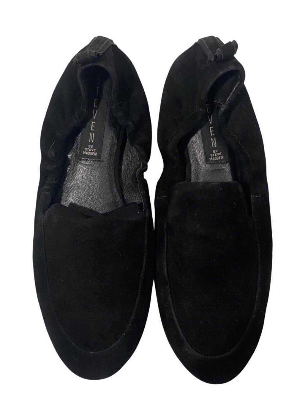 Steve Madden Womens Darsha Black Suede Loafers Size 6 Slip-On Shoes